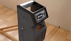 Top mask covered by dark gray hammer paint
