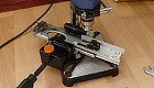 The old monitor stand and drill used for graving